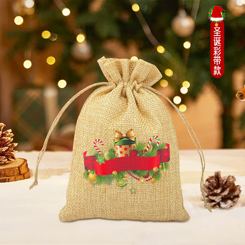 Christmas Drawstring Gift Bag for Apples 24pcs/Set