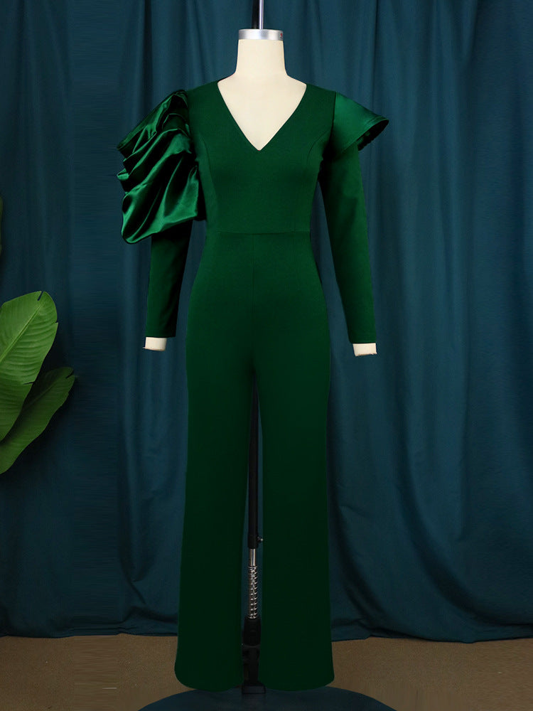 Dark Green High Waist Women Jumpsuits for Party