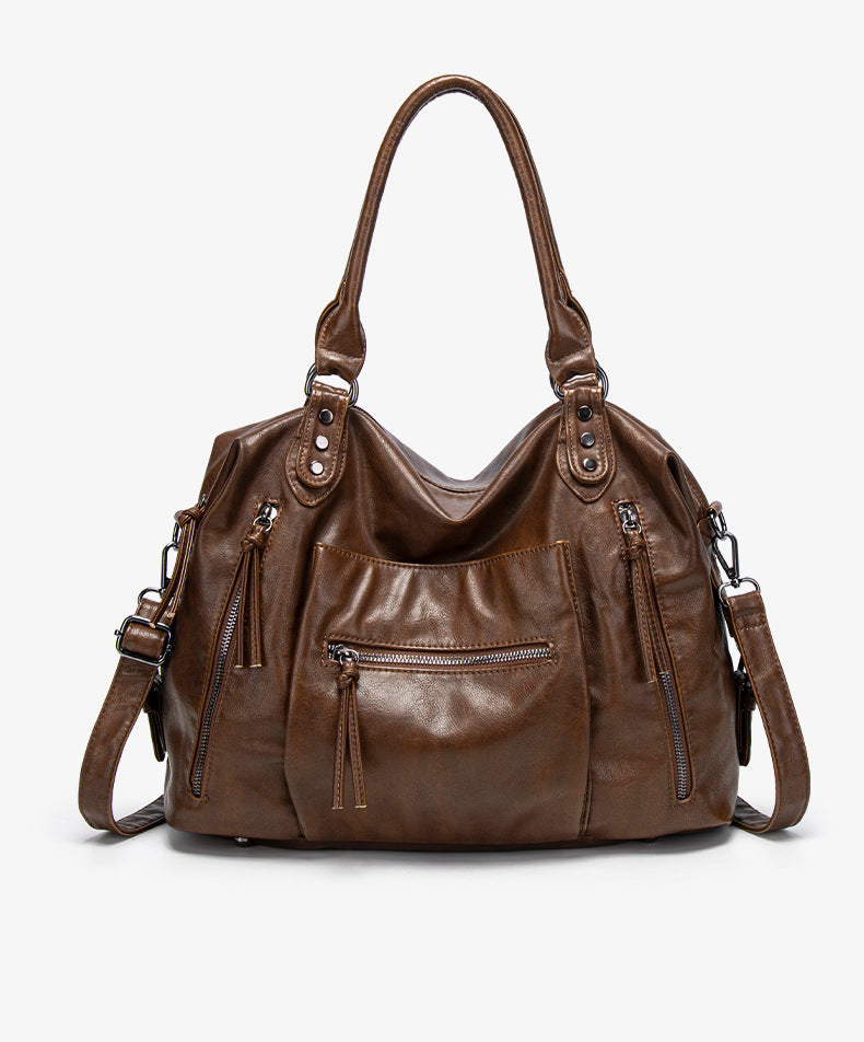 Retro PU Leather Tote Bag