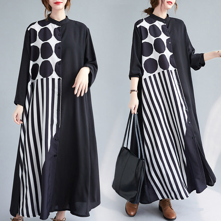 Black Plus Sizes Women Shirts Long Dresses-Dresses-Black-One Size-Free Shipping at meselling99