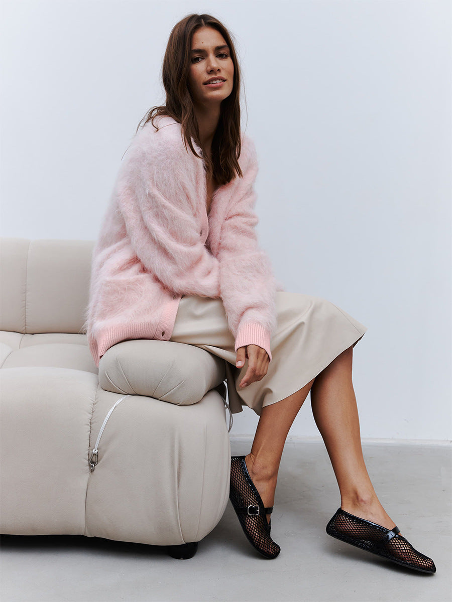 Women's Lazy Style Mink Sherpa Cardigan