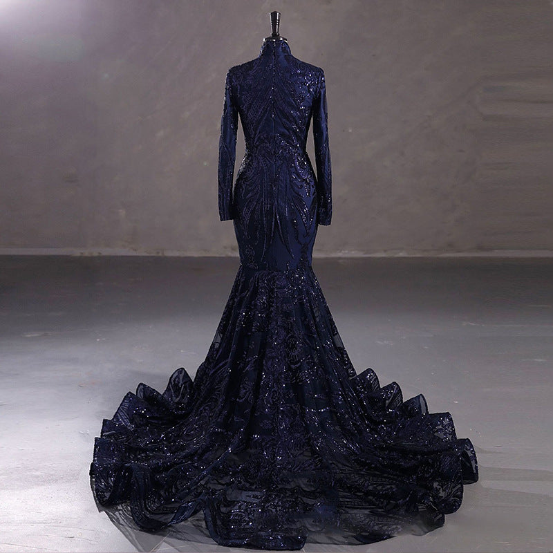Luxury Long Sleeve High Waist Evening Dress/Wedding Dresses