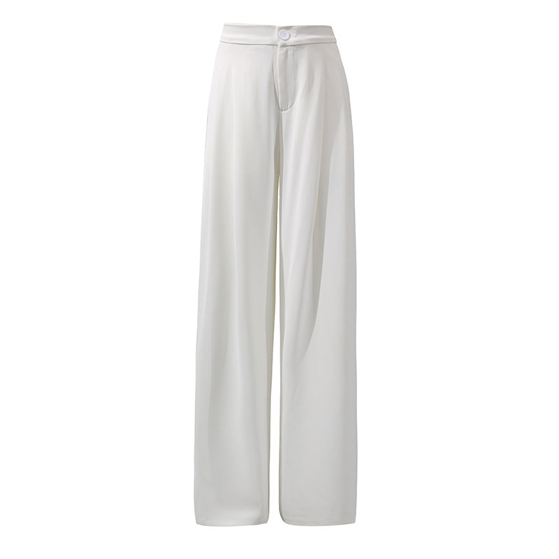 Designed Women's Fashion Floral Patchwork Sleeveless Tie-Front Vest & High-Waisted Wide-Leg Trousers Set