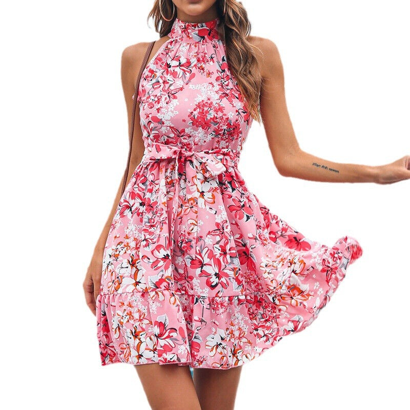 Casual Ruffled Floral Summer Mini Dresses