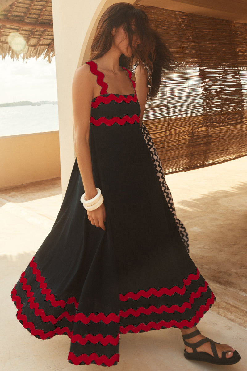 Women's Long Sleeveless Dress – Floral Print Maxi Dress