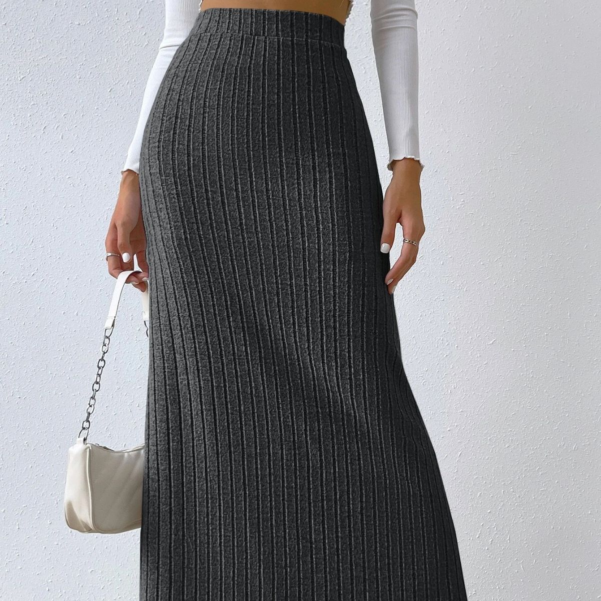 Sexy High Waist Knitted Long Skirts