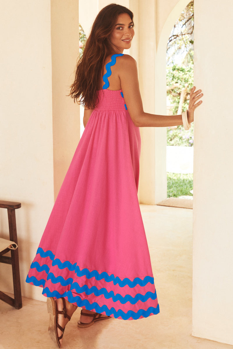 Women's Long Sleeveless Dress – Floral Print Maxi Dress