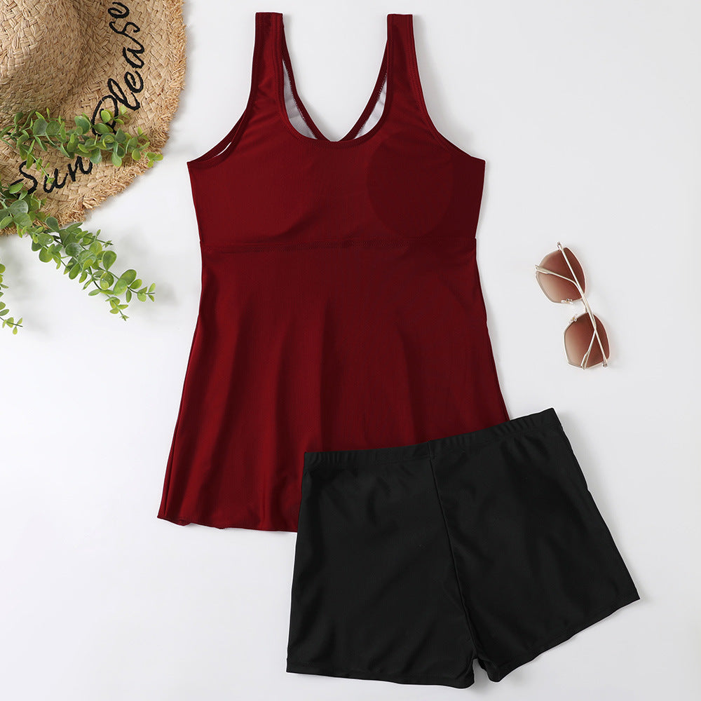 Women's Printed Multi-Colored Conservative Bikini Set