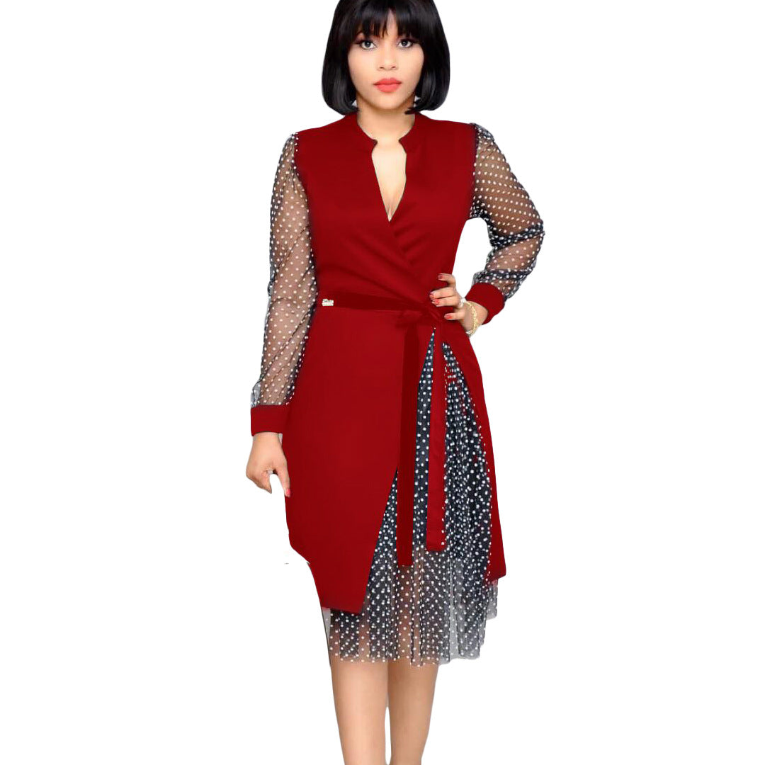 Fashion Dot Print Plus Sizes Women Dresses-Dresses-Free Shipping at meselling99