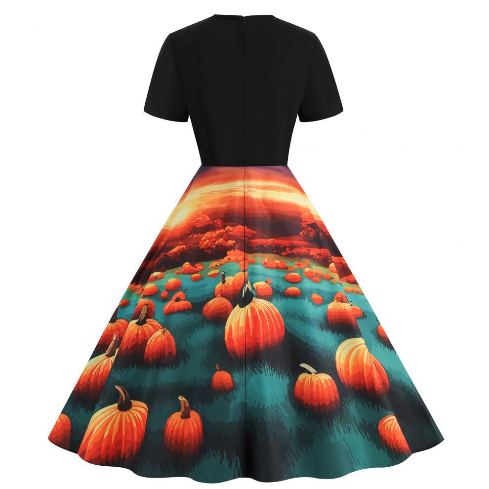 Halloween Print Fit & Flare Dress