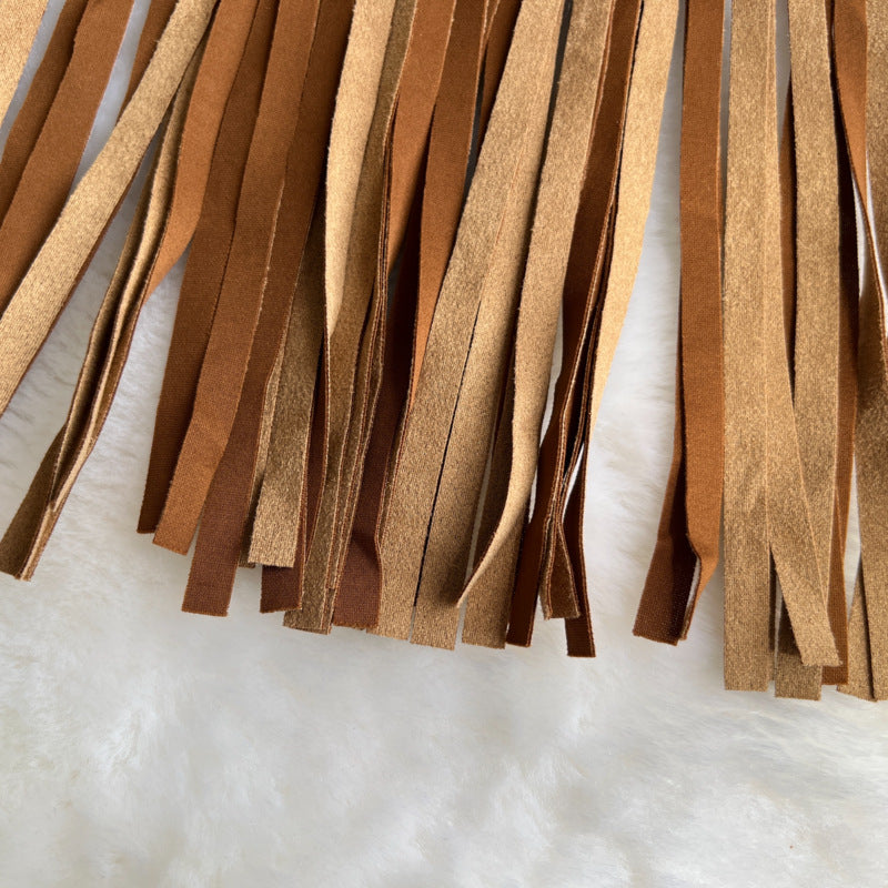 Bohemian Vintage Vest – Embroidered Floral Long Fringe Open Front Cardigan