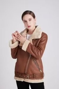 Fashion Winter Pu Leather with Fur Motorcycle Jacket Coats