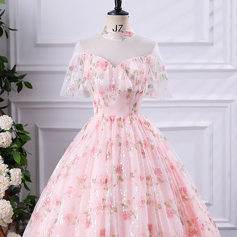 Women's Ball Gown Prom Dress with Puffy Tulle Skirt