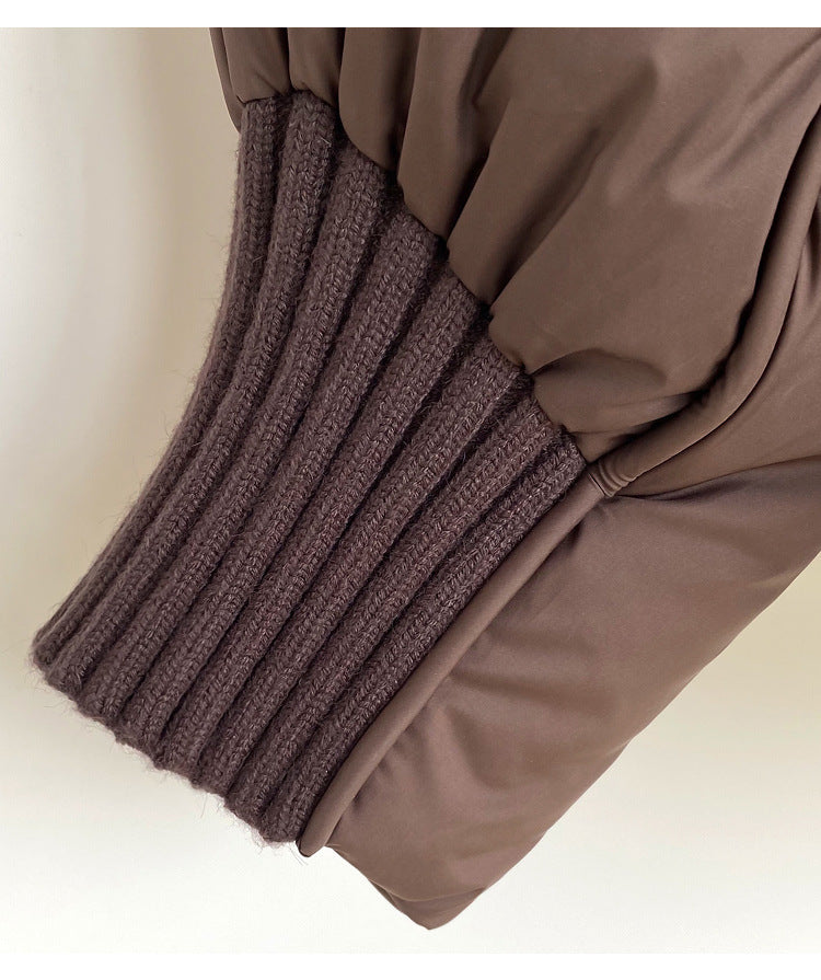 Women's Luxury Knit-Panel Down Jacket
