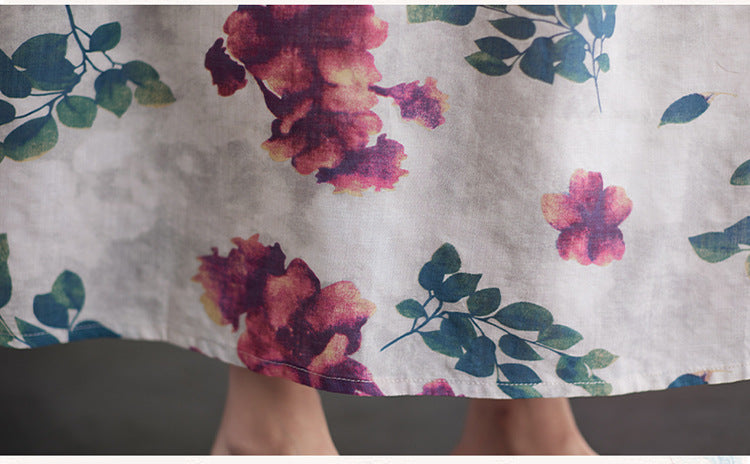 Women Summer Linen Plus Sizes Long Cozy Dresses-Dresses-Free Shipping at meselling99