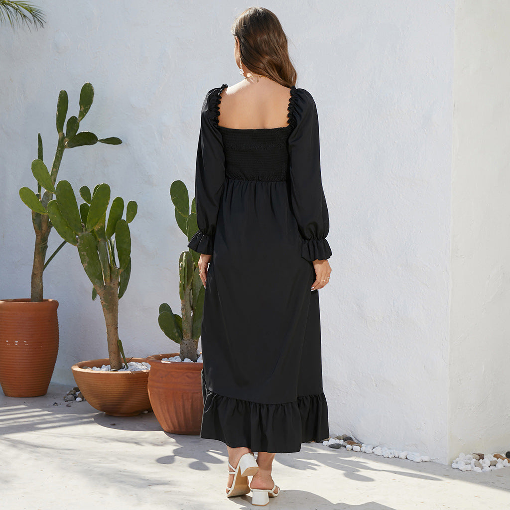 Maternity Dress with Chiffon Flared Sleeve