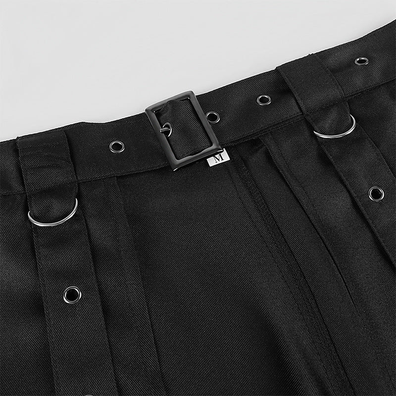 Dark Rock Punk Ashes Series Gothic Asymmetrical Skirt for Men