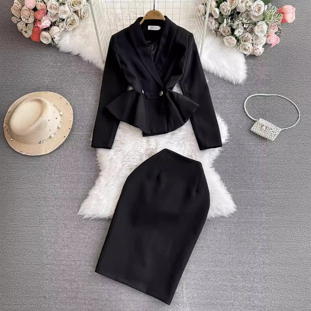 Fashion Long Sleeves Blazers and Sheath Skirts for Women