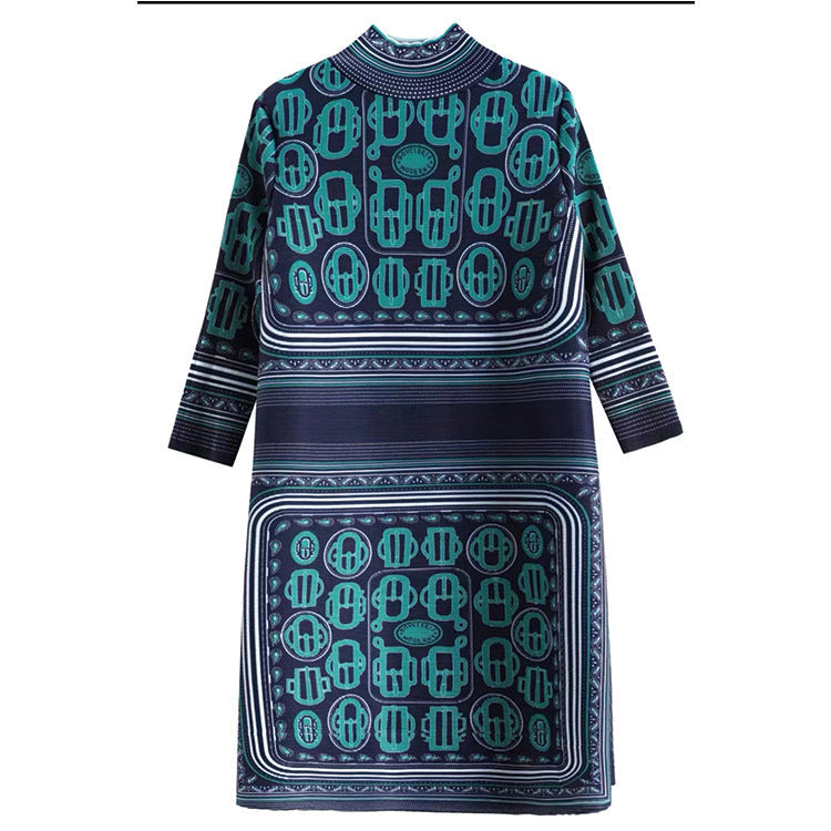 Ethnic High Neck Midi Length Dresses--Free Shipping at meselling99
