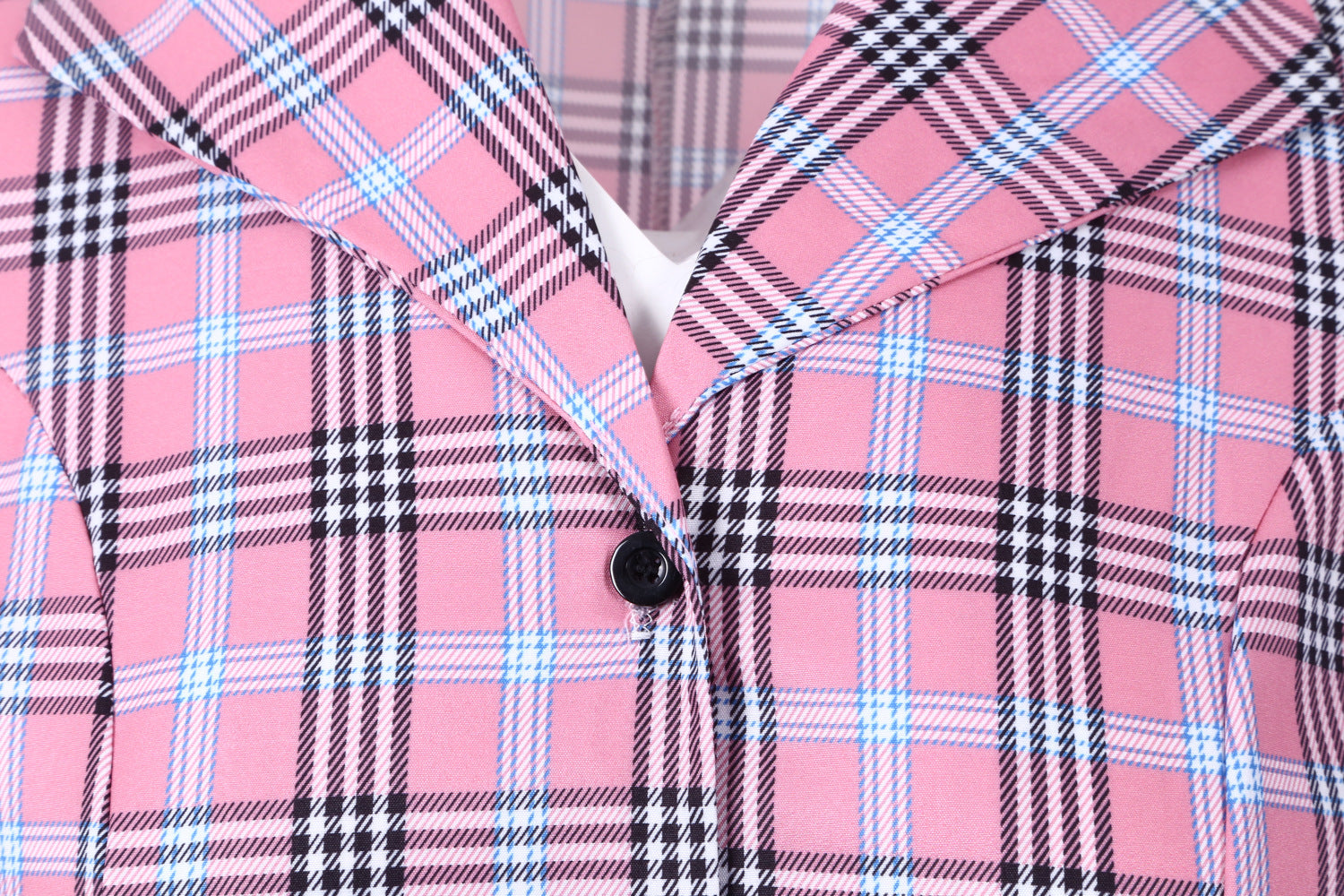 Retro Plaid Short Sleeve Dress with Belt