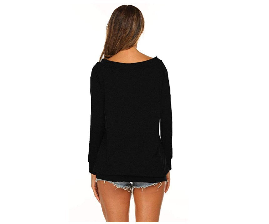 Women's Off-Shoulder Long Sleeve T-Shirt