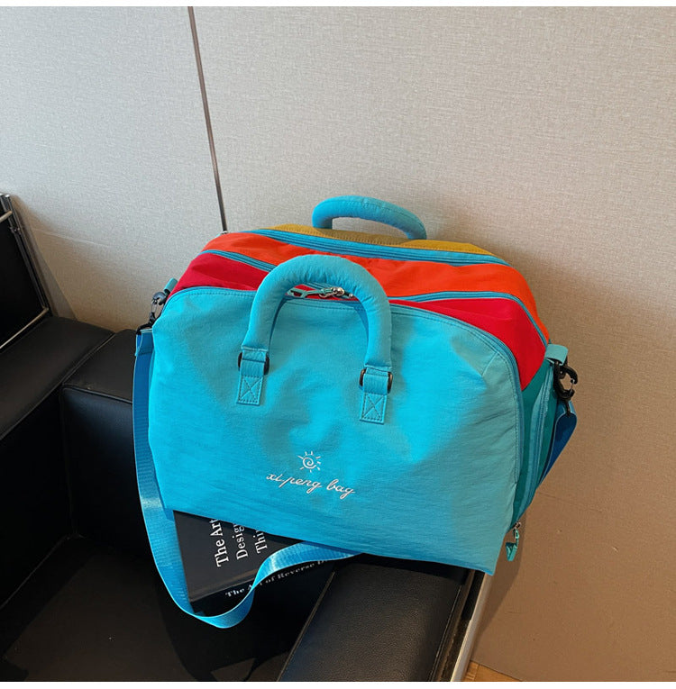 Oxford Color-Block Travel Tote