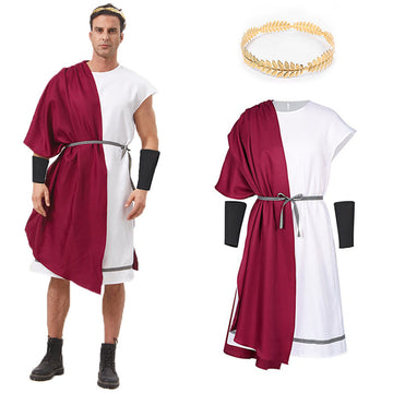 Greek Roman Toga Costume Set for Halloween Party & Cosplay