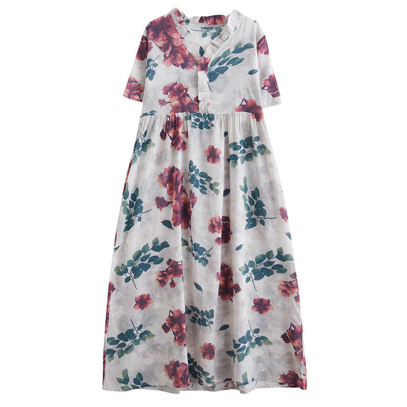 Women Summer Linen Plus Sizes Long Cozy Dresses-Dresses-Free Shipping at meselling99