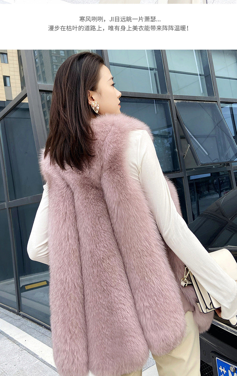 Fashion Artificial Fox Fur Vest