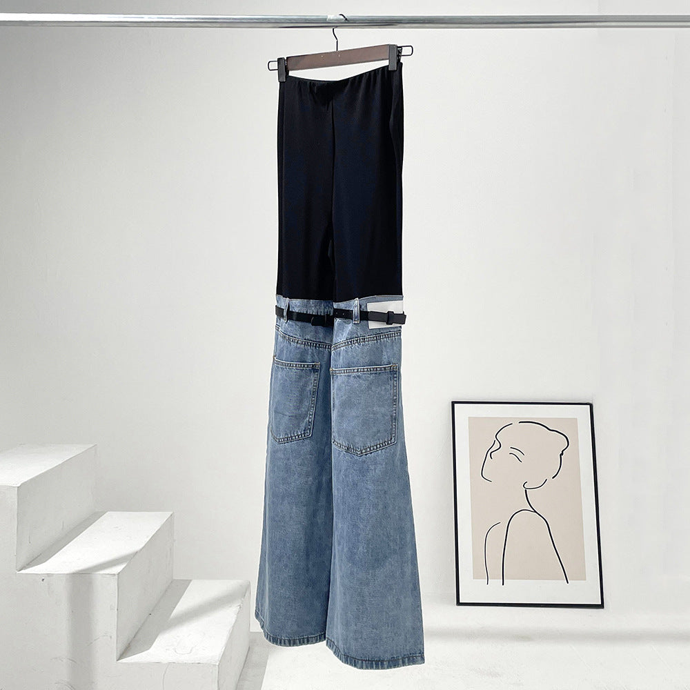 Designed Lace Up Trumpet Jeans for Women