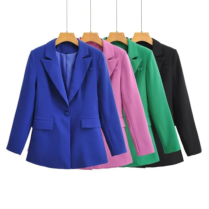 Runway Pocketed Blazer - Kelly Green