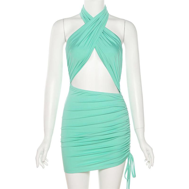 Sexy Halter Backless Summer Bodycon Dresses-Dresses-Free Shipping at meselling99