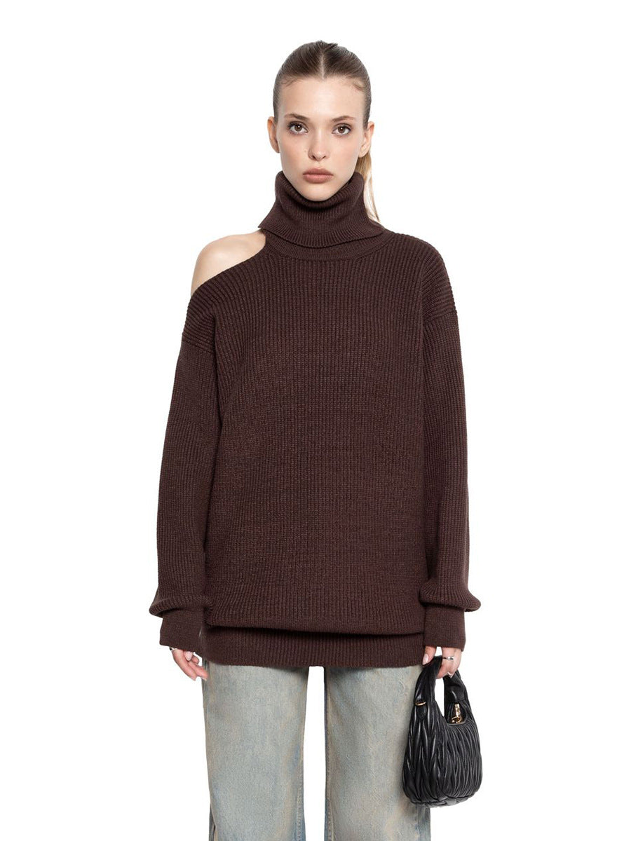 Off-the-Shoulder Cowl Neck Sweater