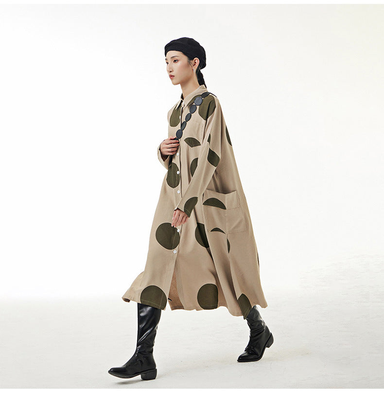 Designed Dot Print Plus Sizes Shirts Coats for Women-Dresses-Free Shipping at meselling99