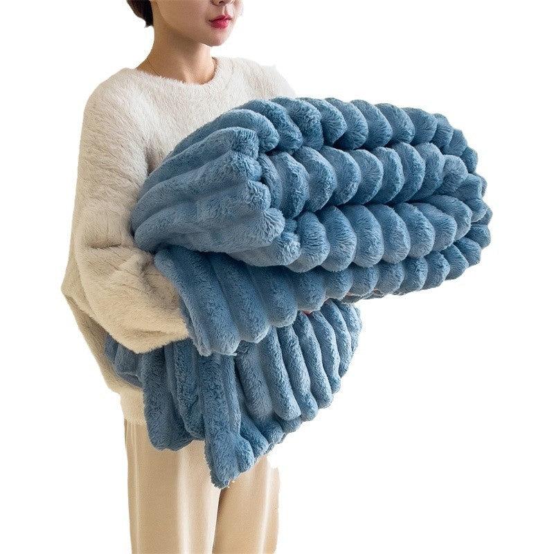 Plush Faux Rabbit Fur Blanket
