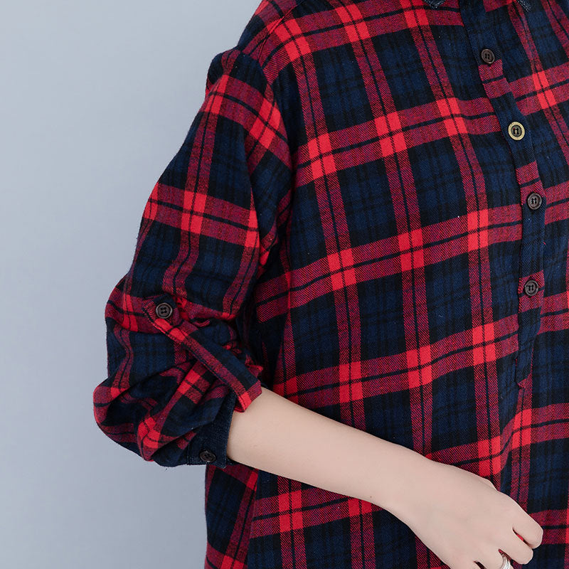 Vintage Plus Sizes Long Sleeves Shirts Dresses-Shirts & Tops-Free Shipping at meselling99