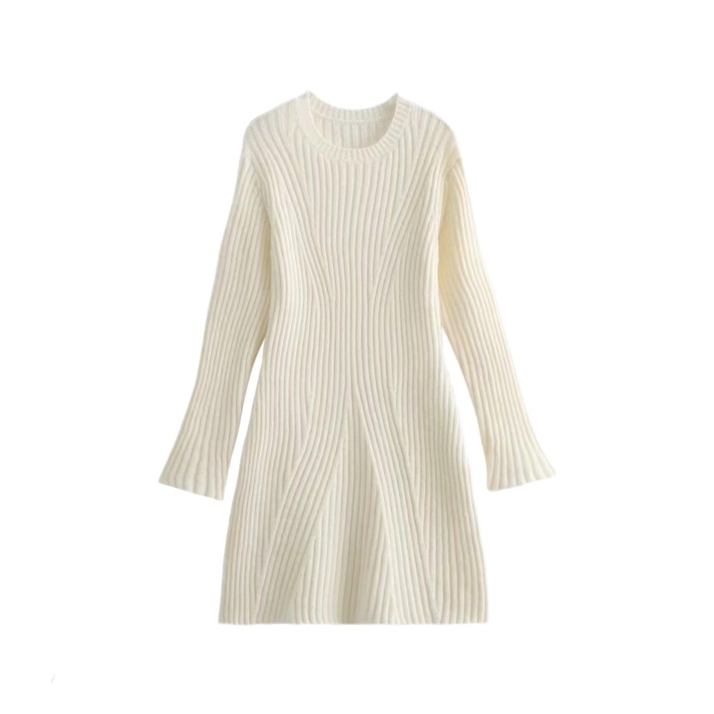 Fashion Long Sleeves Short Knitted Dresses