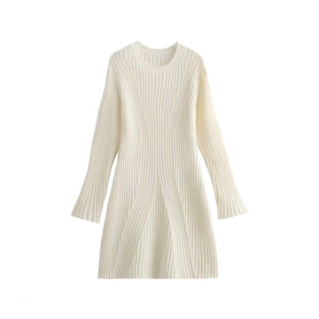 Fashion Long Sleeves Short Knitted Dresses