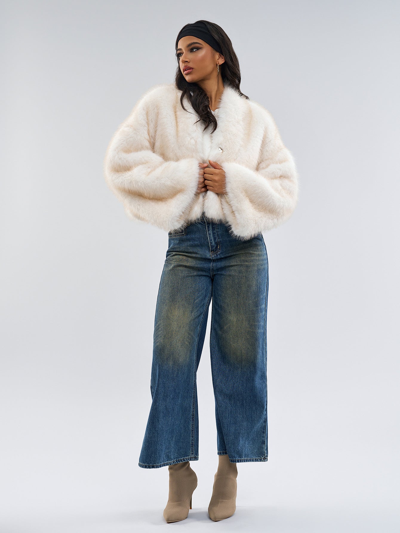 Retro Faux Mink Fur Short Coat Women’s – Reversible Plush Jacket
