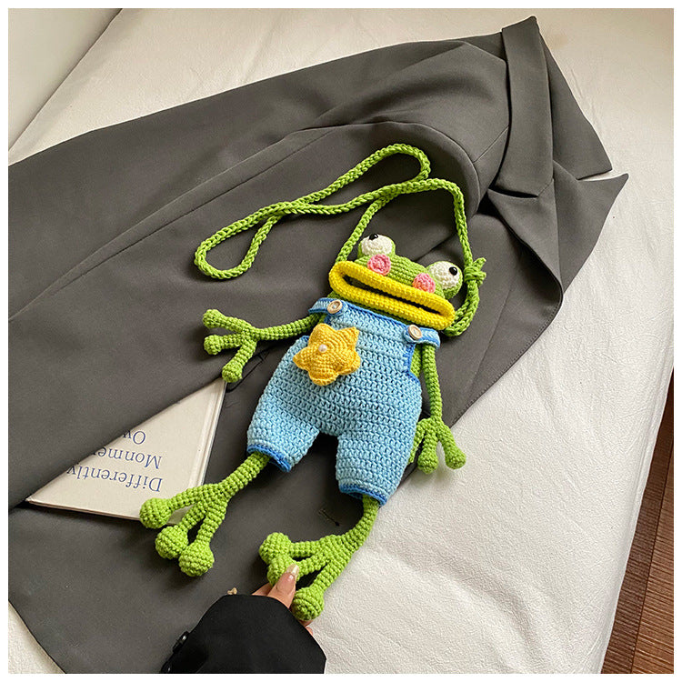 The "Goofy Gulp" Frog Crossbody Bag | Handmade Crochet Phone Pouch