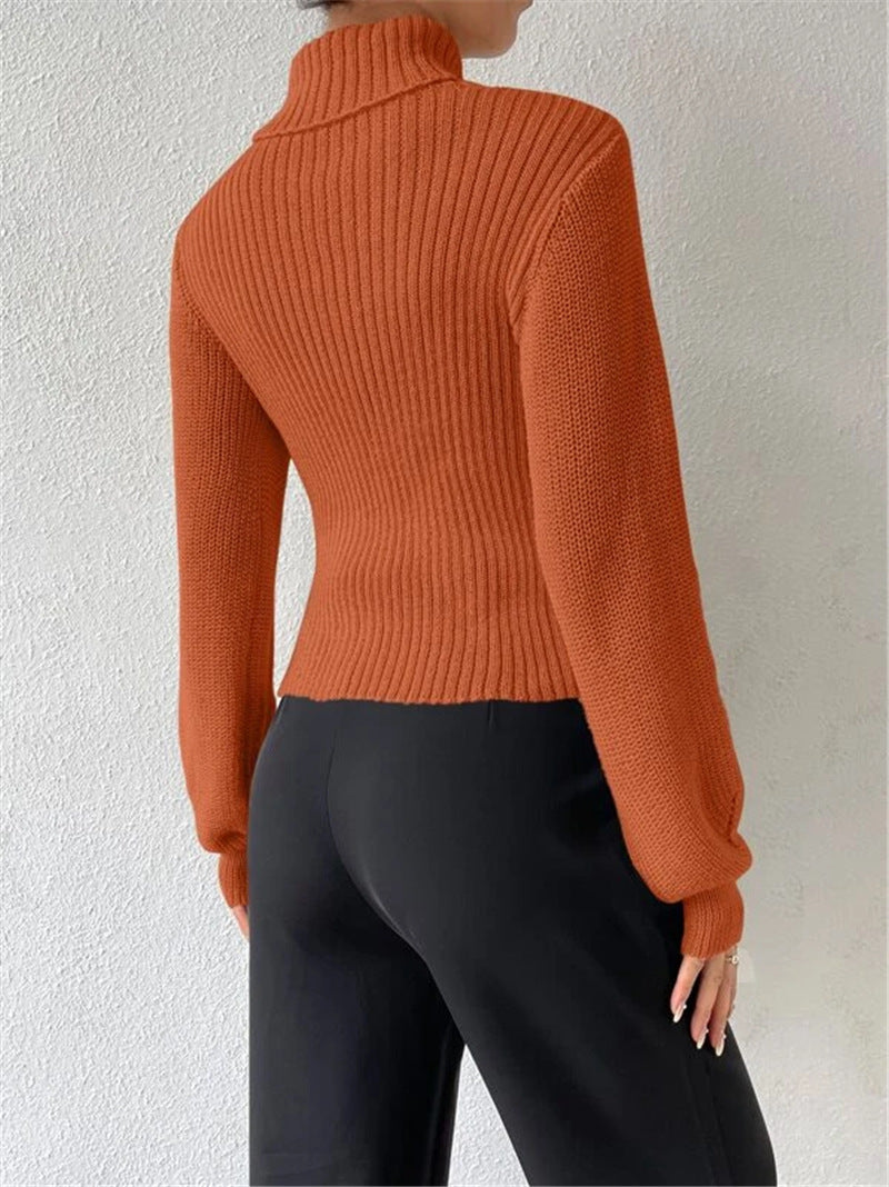 Sexy High Neck Knitted Sweaters