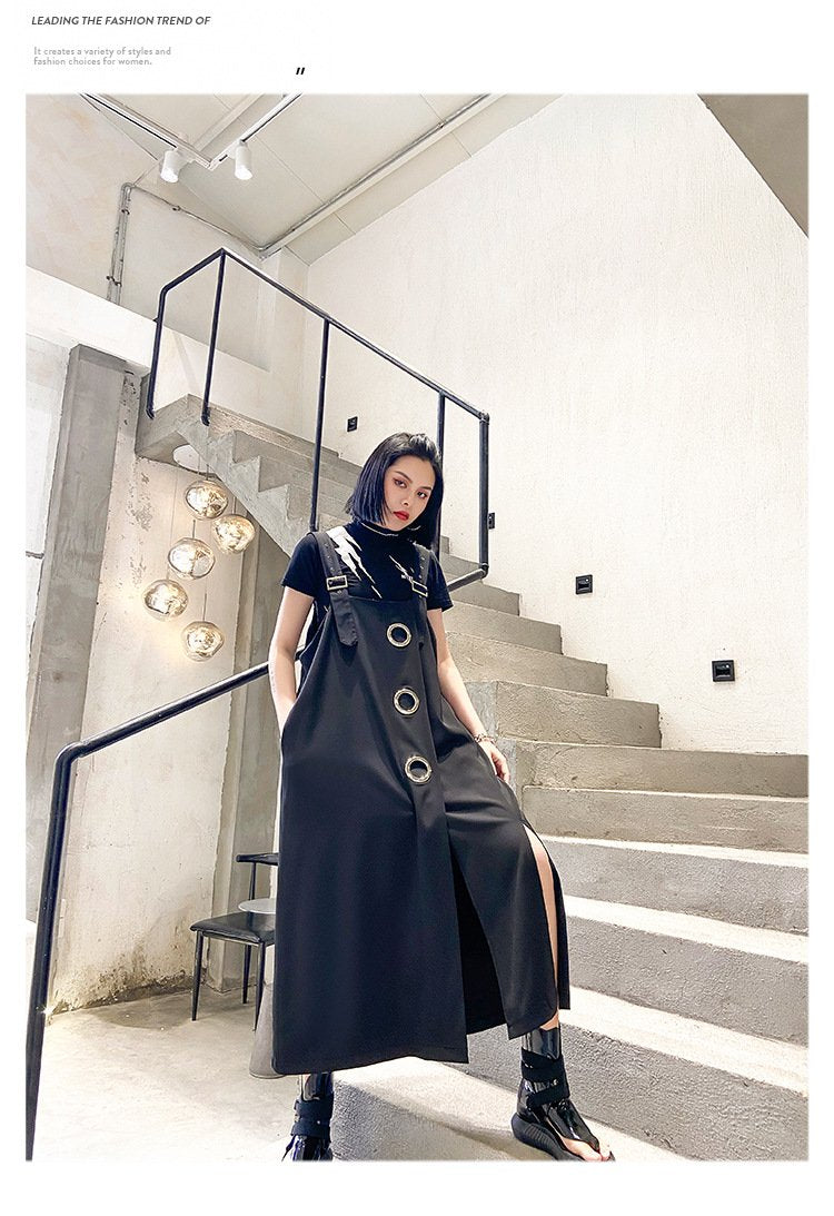 Women Summer Plus Sizes Loose Suspenders Skirt-Maxi Dresses-Free Shipping at meselling99
