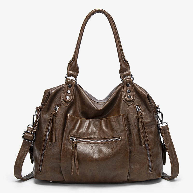 Retro PU Leather Tote Bag