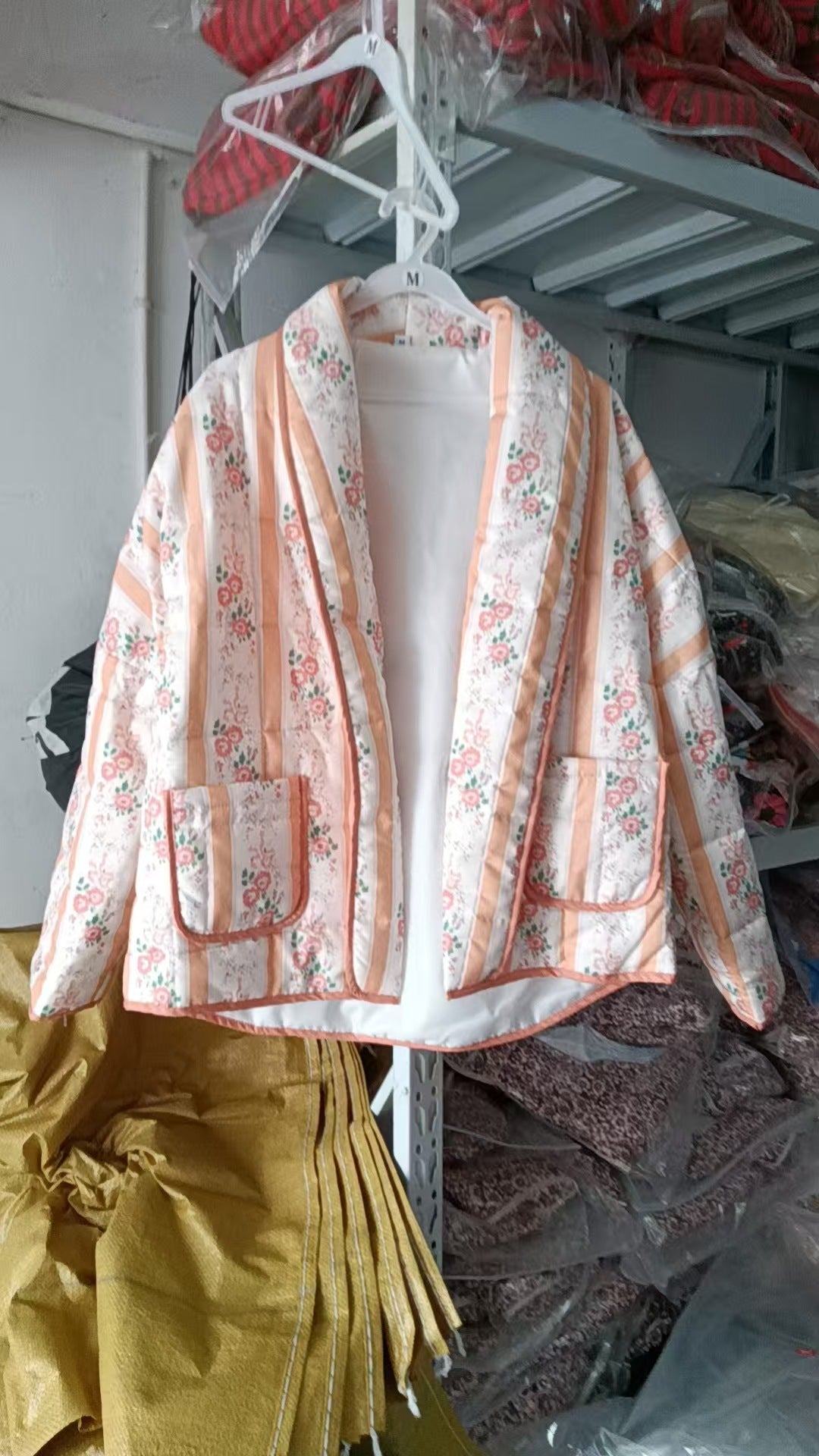 Floral Print Quilted Puffer Coat - Oversized Warm Winter Jacket