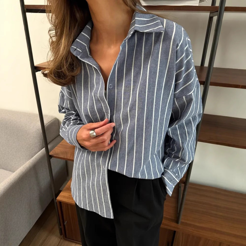 Women's Summer New Long Sleeve Cardigan & Striped Shirt