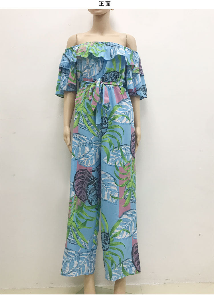 Sexy One Shoulder Chiffon Summer Beach Jumpsuits