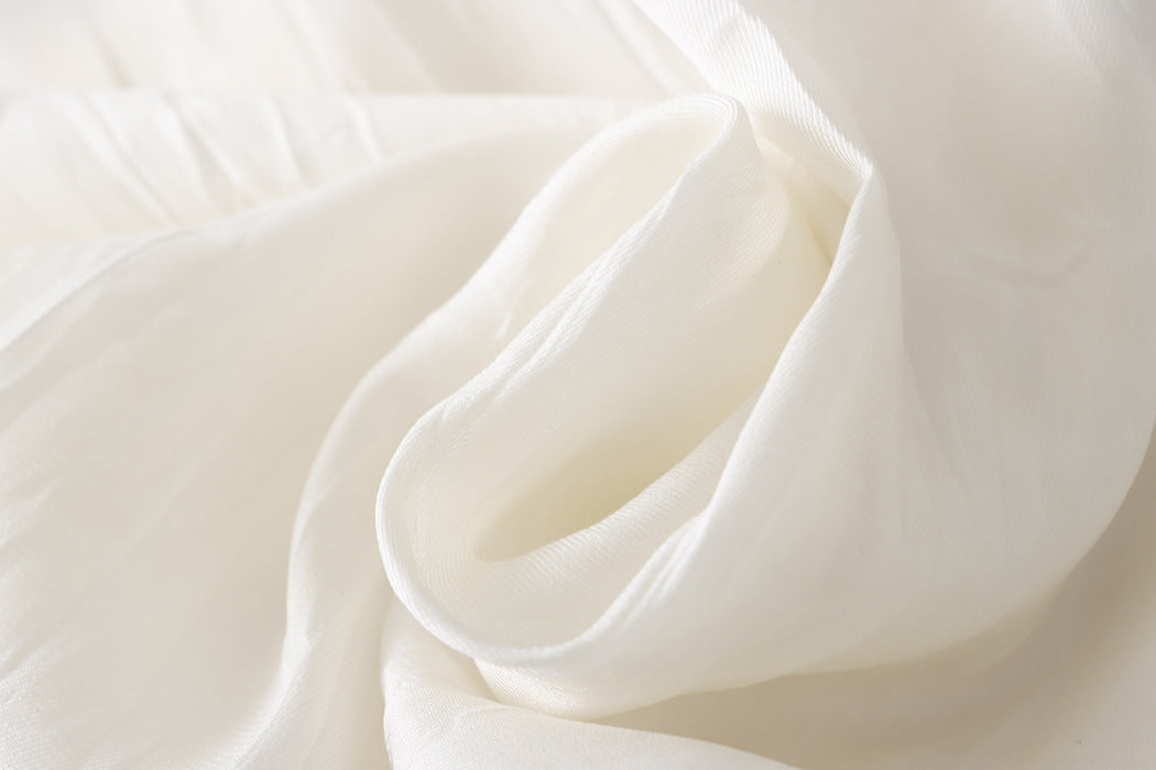 Summer Water Ripple Texture Round Neck Sleeveless Maxi Dress