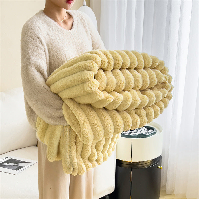 Plush Faux Rabbit Fur Blanket