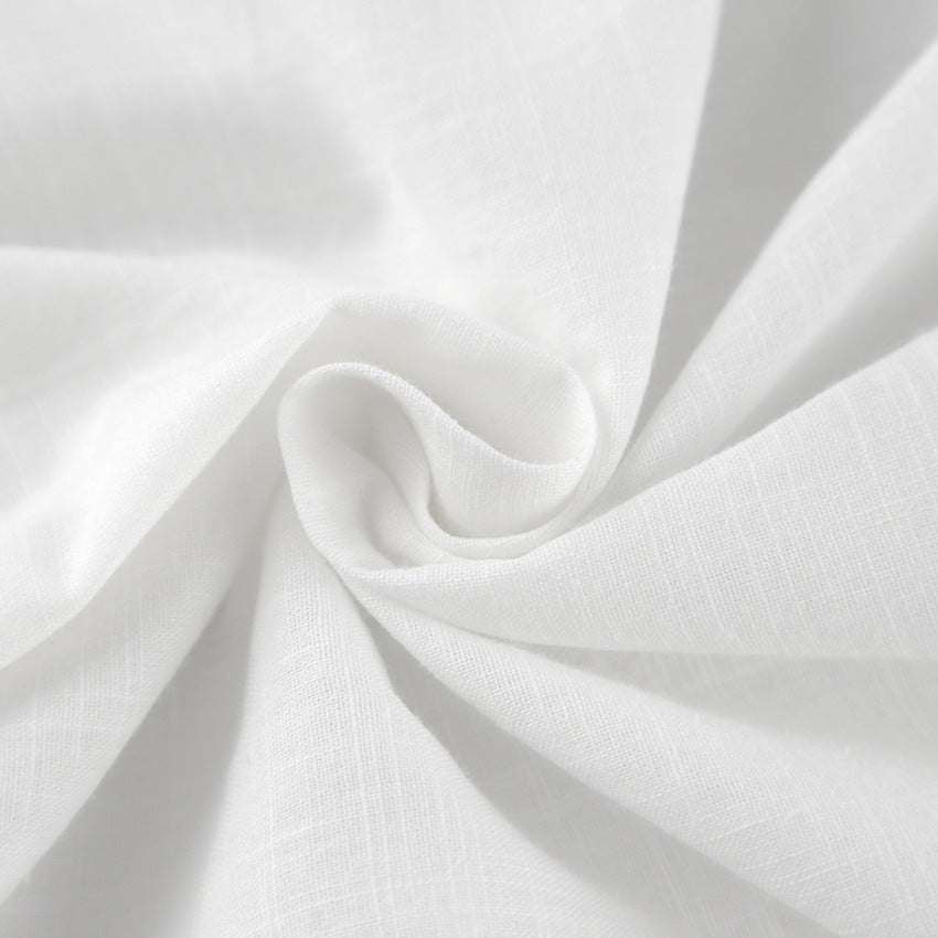 Summer Cotton Spaghetti Straps White Mini Dresses