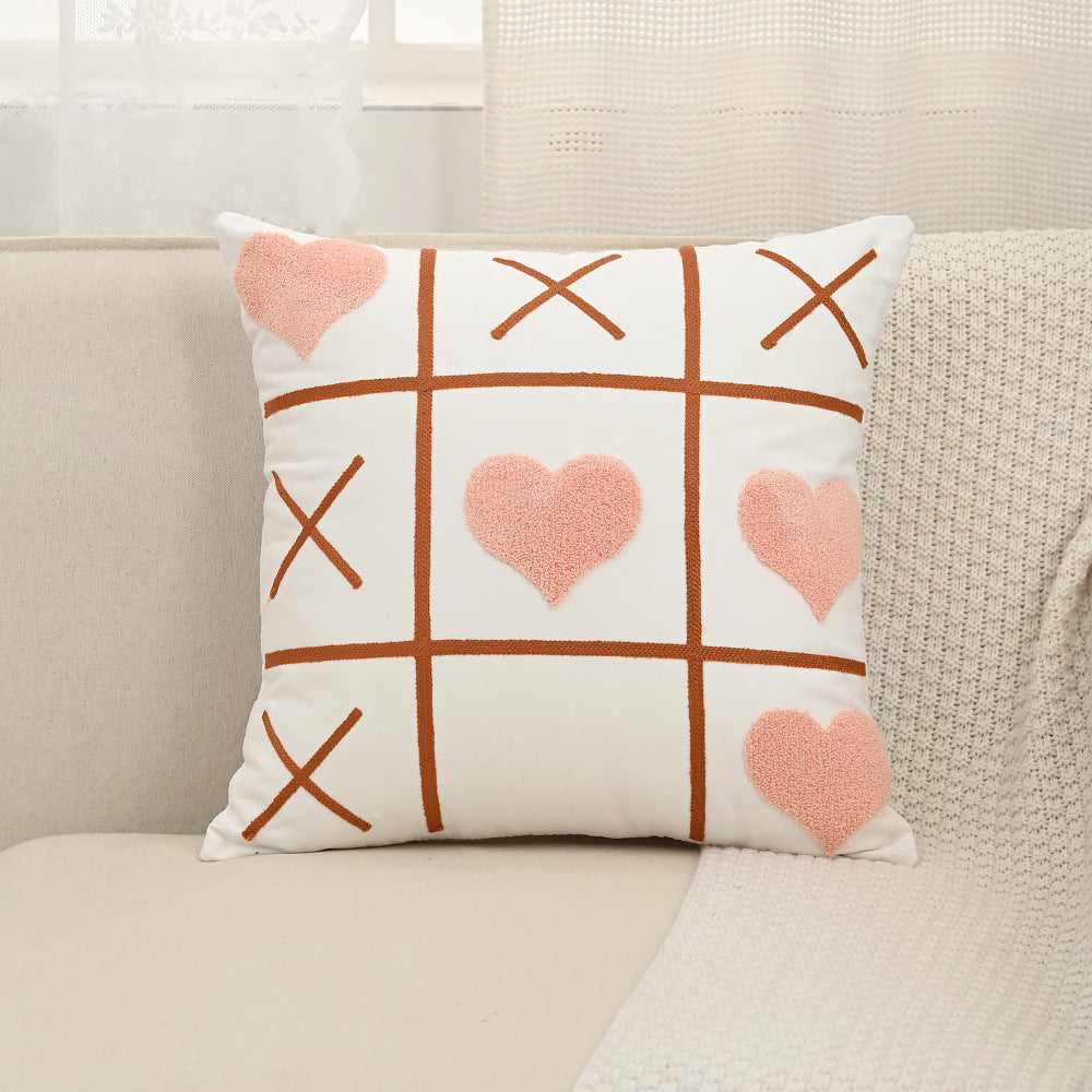 Embroidery Heart Cute Sofa Pillow